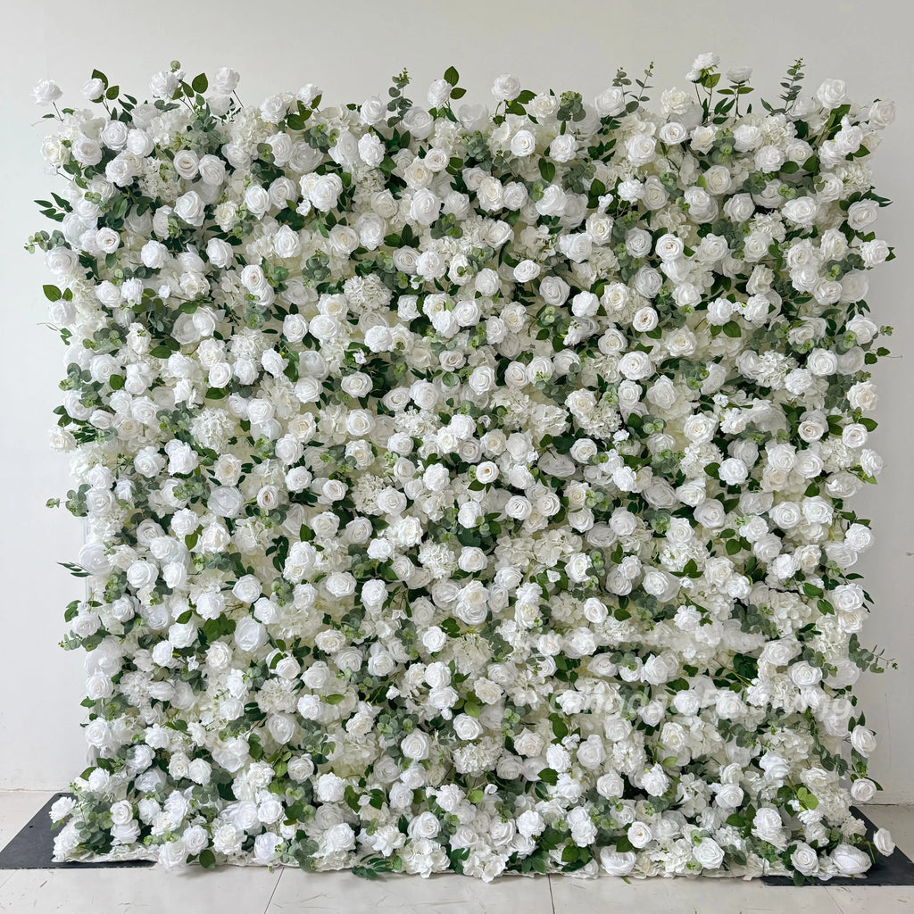 8x8ft Eco-Friendly Modern Wedding Backdrop Decor Pink Floral 3D Roll up Artificial Silk Rose Flower Wall Panel for Party Events