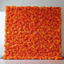 EG-M041 5D 8ft X 8ft Roll up Fabric Flower Wall Artificial Rose White Flower Wall for Wedding Backdrop Decoration - 1 Square Meter / Black 01