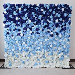 A01 Custom Pink White Floral Wall Panel Backdrop 3D 5D Roll up Zipper Fabric Artificial Silk Rose Flower Wall for Wedding Decor - #46 265-2