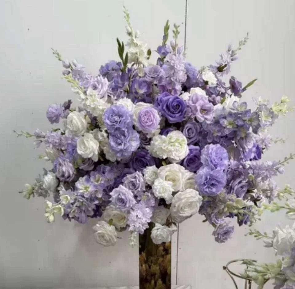 W-B041 New Purple Flower Wall 5D Rolled up Backdrop Flower Wall Party Wedding Decorative Flowers Wall for Birthday Party