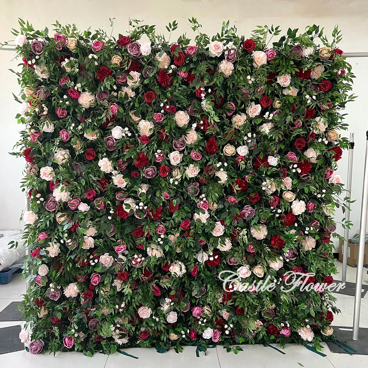 L-R513 Custom High Quality Wholesale 5D Pink Mixed Flowers for Wedding Party Decoration, Best Selling Artificial Flower Wall