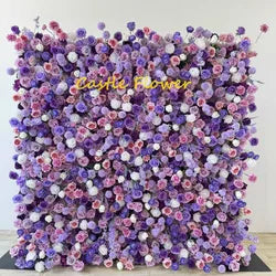 Custom OEM ODM Artificial Flower Wall 3D Mixed Silk Artificial Flowers Handmade Roll up Backdrop for Wedding Event Party Decor - 8ft*8ft, 10ft*10ft, Customized / FW720