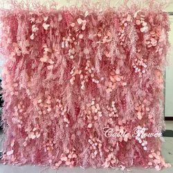 W-B041 New Purple Flower Wall 5D Rolled up Backdrop Flower Wall Party Wedding Decorative Flowers Wall for Birthday Party - 8ft*8ft, 10ft*10ft, custome / FW430