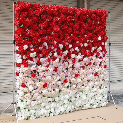 8*8ft Customized 3D Plant Backdrop Fabric Rose Artificial Flower Wall Decor for Home Party Wedding Baby Shower Halloween