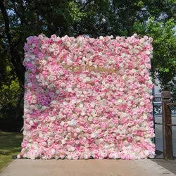 Alwaysbloom 5D Silk Artificial Rose Wall Gradient Flowers with Moisturizing Feel Wedding Wall Decorations Roll Model Gm020 - Standard / 11 m-12