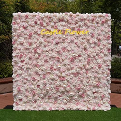 O-W011 8ft X 8ft  Roll up Cloth Flower Wall Backdrop Events Wedding Decor Artificial Flowers Wall Silk Rose Wall Flower Decor - 60cm x 40cm,8ft *8ft, 10ft*10ft / #009