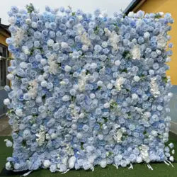 High Quality 3D Silk Floral Panel Custom 5D/8D Artificial Rose Flower Wall Wedding Christmas Graduation Stage Background - #23