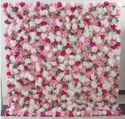 F198 Luxury Restaurant Wall Backdrop Decor Burgundy Flower Mat Artificial 3D 5D Red Faux Silk Rose Flower Wall for Wedding Event - 8ft x 8ft , 4ft x 8ft , 10ft x 8ft , or Custom / 15 flower wall