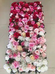 8*8ft Customized 3D Plant Backdrop Fabric Rose Artificial Flower Wall Decor for Home Party Wedding Baby Shower Halloween - 1#