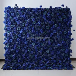 A01 Custom Pink White Floral Wall Panel Backdrop 3D 5D Roll up Zipper Fabric Artificial Silk Rose Flower Wall for Wedding Decor - #47 174-2