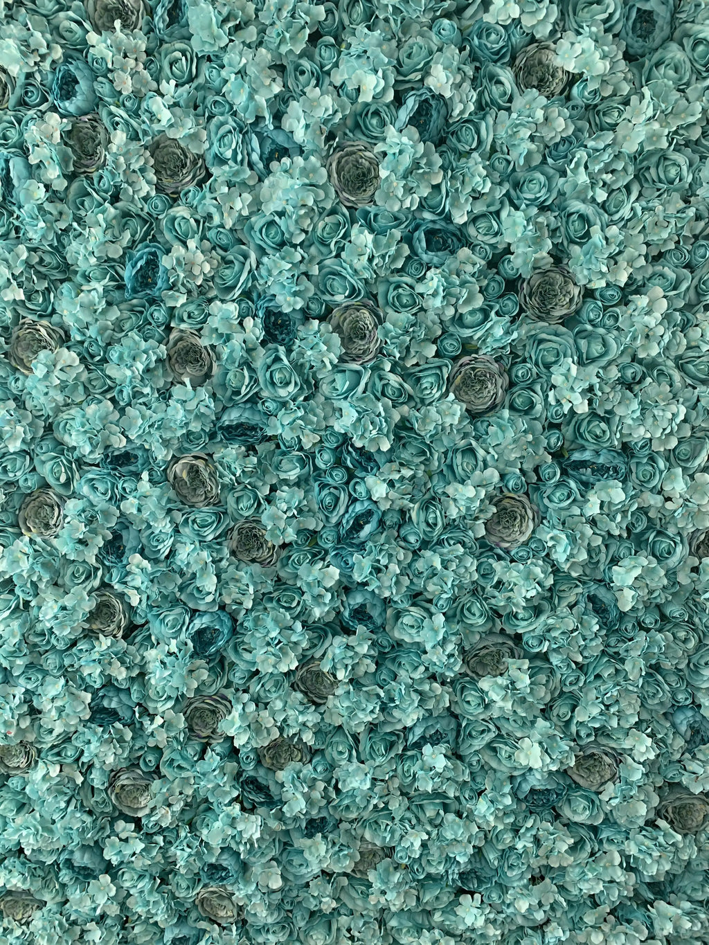 High-Quality Rolled Artificial Flower Wall 3D/5D Blue Flower Wall Background 8ft X 8ft Wedding Background Flower Wall