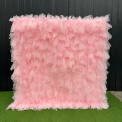 White Baby Breath Rose Artificial Flower Wall Backdrop Roll up 5D Simulation Floral Wall Wedding Banquet Hall Event Photo