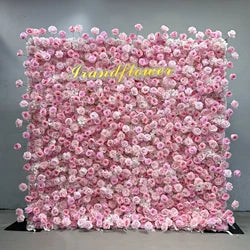 8x8 ft Silk Flower Wall Panel Square Artificial Floral Backdrop for Wedding Hotel Banquet Event Decoration