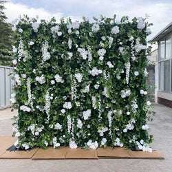 F198 Luxury Restaurant Wall Backdrop Decor Burgundy Flower Mat Artificial 3D 5D Red Faux Silk Rose Flower Wall for Wedding Event - 8ft x 8ft , 4ft x 8ft , 10ft x 8ft , or Custom / 44 flower wall