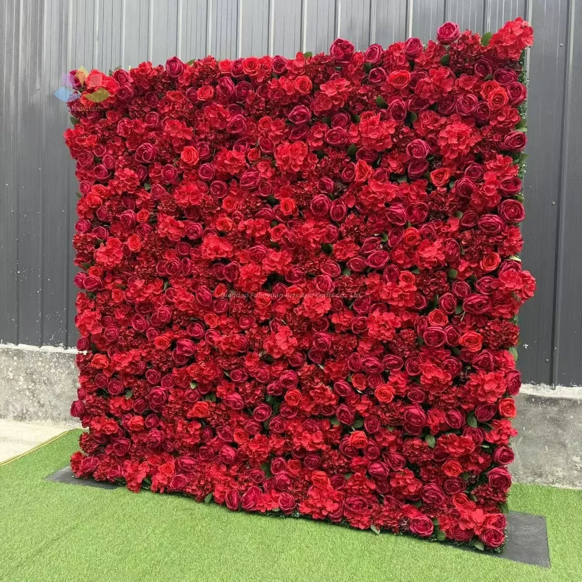 White Baby Breath Rose Artificial Flower Wall Backdrop Roll up 5D Simulation Floral Wall Wedding Banquet Hall Event Photo