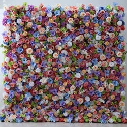 A01 Custom Pink White Floral Wall Panel Backdrop 3D 5D Roll up Zipper Fabric Artificial Silk Rose Flower Wall for Wedding Decor - #37 384