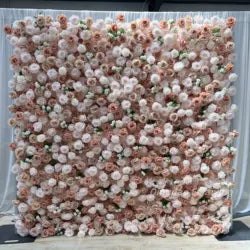 Customize Handmade Realistic 5D Roll Cloth Artificial Silk Rose Flower Wall Wedding Back School Eco-friendly Decor Panel - Medium / 16#