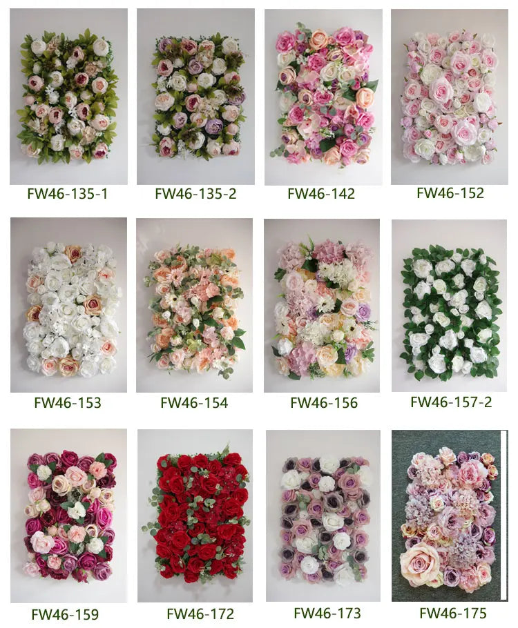 New Design 40x60cm Plastic Grid Artificial Flower Wall 3d Wedding Flower Wall Panel Backdrop