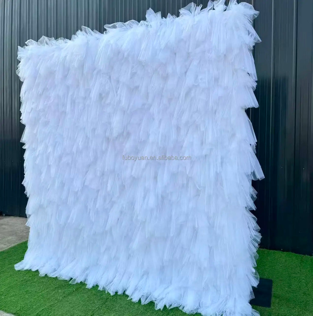 White Baby Breath Rose Artificial Flower Wall Backdrop Roll up 5D Simulation Floral Wall Wedding Banquet Hall Event Photo