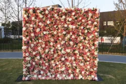 Artificial Flower Wall Panel Backdrop for Weddings Decorative Roll Stand and Frame Included