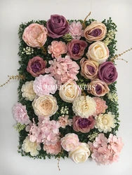 New Design 40x60cm Plastic Grid Artificial Flower Wall 3d Wedding Flower Wall Panel Backdrop
