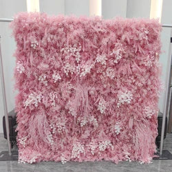 Floral Wall Panel White Flower Arch for Wedding Party Supplies 8ft X 8ft square Blue purple Artificial Flower Wall Backdrop - 3.3*3.3in / Champagne square meters-22
