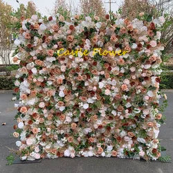 Custom OEM ODM Artificial Flower Wall 3D Mixed Silk Artificial Flowers Handmade Roll up Backdrop for Wedding Event Party Decor - 8ft*8ft, 10ft*10ft, Customized / FW730