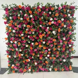 Customize Handmade Realistic 5D Roll Cloth Artificial Silk Rose Flower Wall Wedding Back School Eco-friendly Decor Panel - Medium / 11#