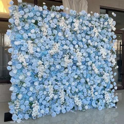 Roll up Fabric Artificial Flower Wall Oem Luxurious Artificial Flowers Wall Panels Backdrop 8ftx 8ft Decoration for Wedding Home - 18 / 1m*1m(3.28ft*3.28ft)
