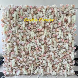 L-R513 Custom High Quality Wholesale 5D Pink Mixed Flowers for Wedding Party Decoration, Best Selling Artificial Flower Wall - 8ft*8ft, 10ft*10ft, Customized / FW503