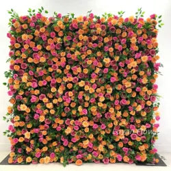 Hot Selling 8ft X 8ft Colorful Artificial Flower Wall Panel Wedding Backdrop with Floral Arrangement