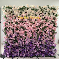 Custom OEM ODM Artificial Flower Wall 3D Mixed Silk Artificial Flowers Handmade Roll up Backdrop for Wedding Event Party Decor - 8ft*8ft, 10ft*10ft, Customized / FW686
