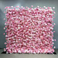 8x8 ft Silk Flower Wall Panel Square Artificial Floral Backdrop for Wedding Hotel Banquet Event Decoration