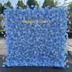 Custom OEM ODM Artificial Flower Wall 3D Mixed Silk Artificial Flowers Handmade Roll up Backdrop for Wedding Event Party Decor - 8ft*8ft, 10ft*10ft, Customized / FW712