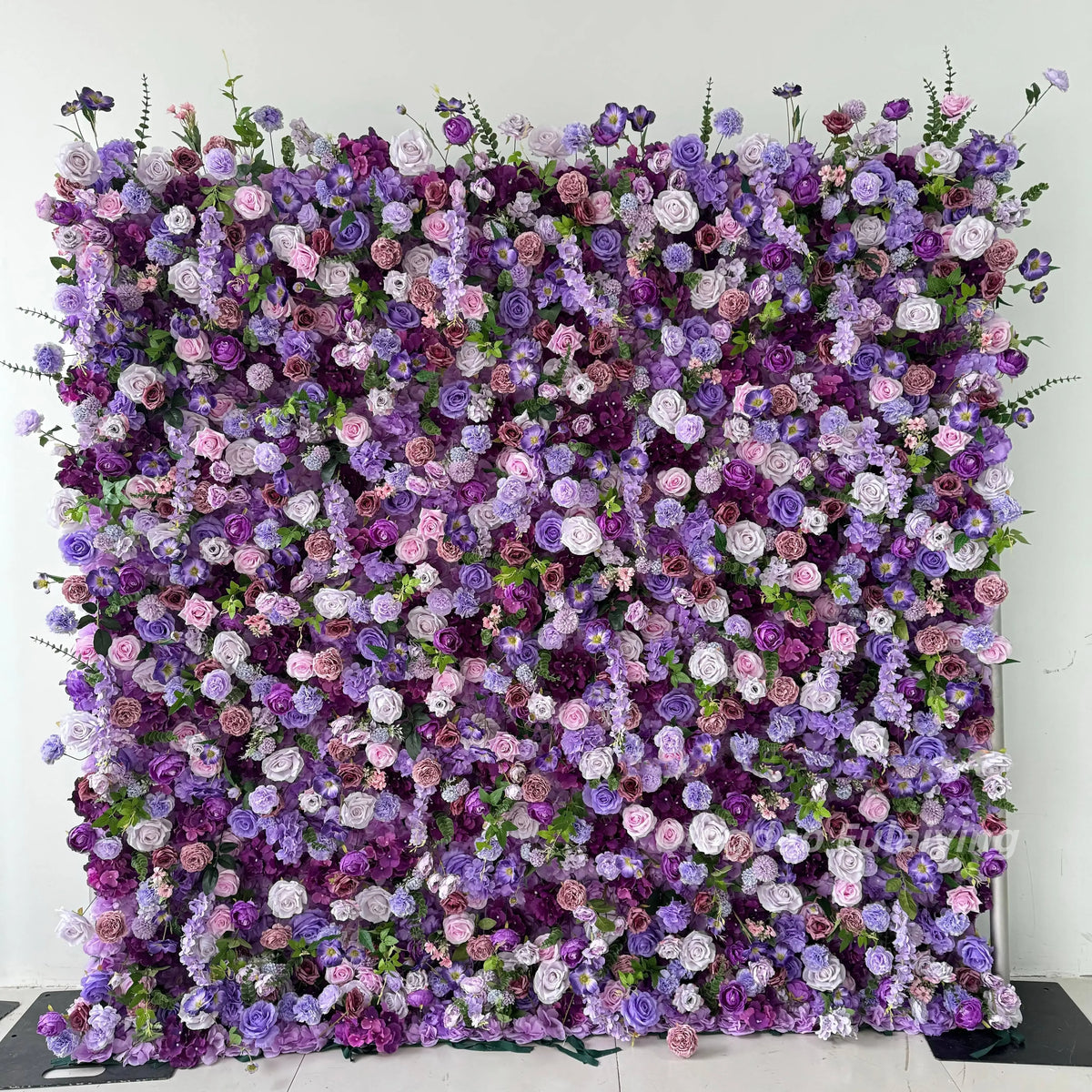 Factory Wholesale Price Silk Artificial High Quality Flower Wall Stand 8ft Customizable Size Wedding Backdrop Decor