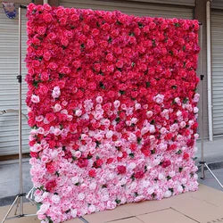 8*8ft Customized 3D Plant Backdrop Fabric Rose Artificial Flower Wall Decor for Home Party Wedding Baby Shower Halloween