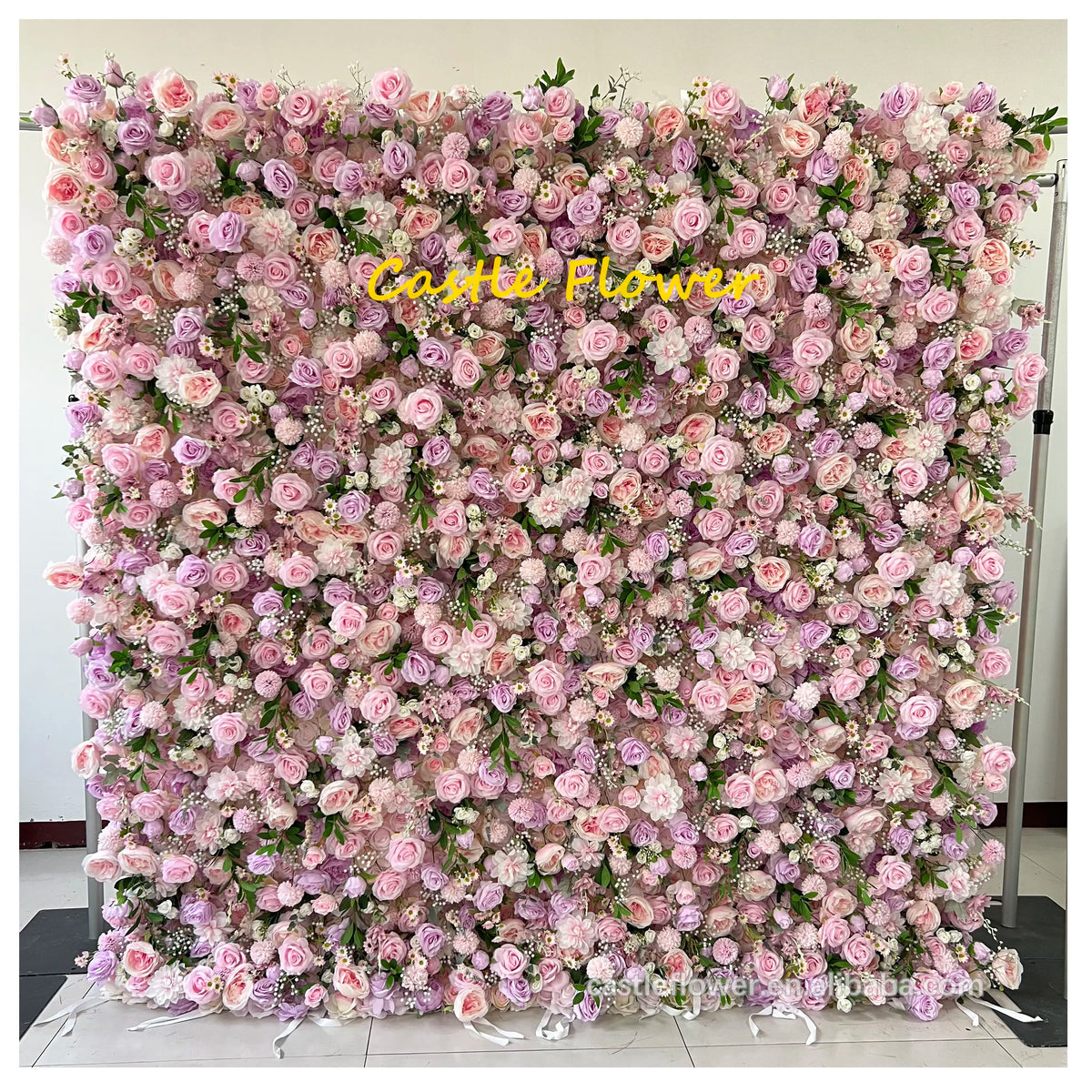 Customized 3D Silk Roll up Cloth Back Drop Panel 8ft X 8ft Wedding Events Artificial Red Rose Flower Wall Backdrop for Wedding