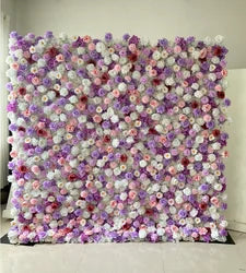 8ft X 8ft Floral Wall Panel Red Rose Flower Wall Backdrop Wedding Supplies 3D Style Silk Flower Decorations