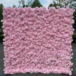 Customize Handmade Realistic 5D Roll Cloth Artificial Silk Rose Flower Wall Wedding Back School Eco-friendly Decor Panel - Medium / 15#