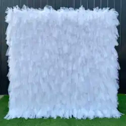 8x8ft Silk Handmade Rose Wall Artificial Flower 3D Wall Decor Roll Panel for Wedding Christmas Valentine's Day - 100x100cm(39.37x39.37in) / 9#