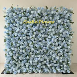 Custom OEM ODM Artificial Flower Wall 3D Mixed Silk Artificial Flowers Handmade Roll up Backdrop for Wedding Event Party Decor - 8ft*8ft, 10ft*10ft, Customized / FW678