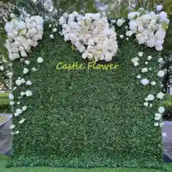 L-R513 Custom High Quality Wholesale 5D Pink Mixed Flowers for Wedding Party Decoration, Best Selling Artificial Flower Wall - 8ft*8ft, 10ft*10ft, Customized / FW523