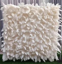 A01 Custom Pink White Floral Wall Panel Backdrop 3D 5D Roll up Zipper Fabric Artificial Silk Rose Flower Wall for Wedding Decor - #6 417