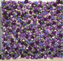 purple Flower Wall Oem Luxurious Beautiful Artificial Flowers Wall Panels Backdrop 8ft X 8ft Decoration for Wedding Party Home - 07 / 1m*1m(3.28ft*3.28ft)