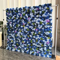 Floral Wall Panel White Flower Arch for Wedding Party Supplies 8ft X 8ft square Blue purple Artificial Flower Wall Backdrop - 3.3*3.3in / Pink square meters-15