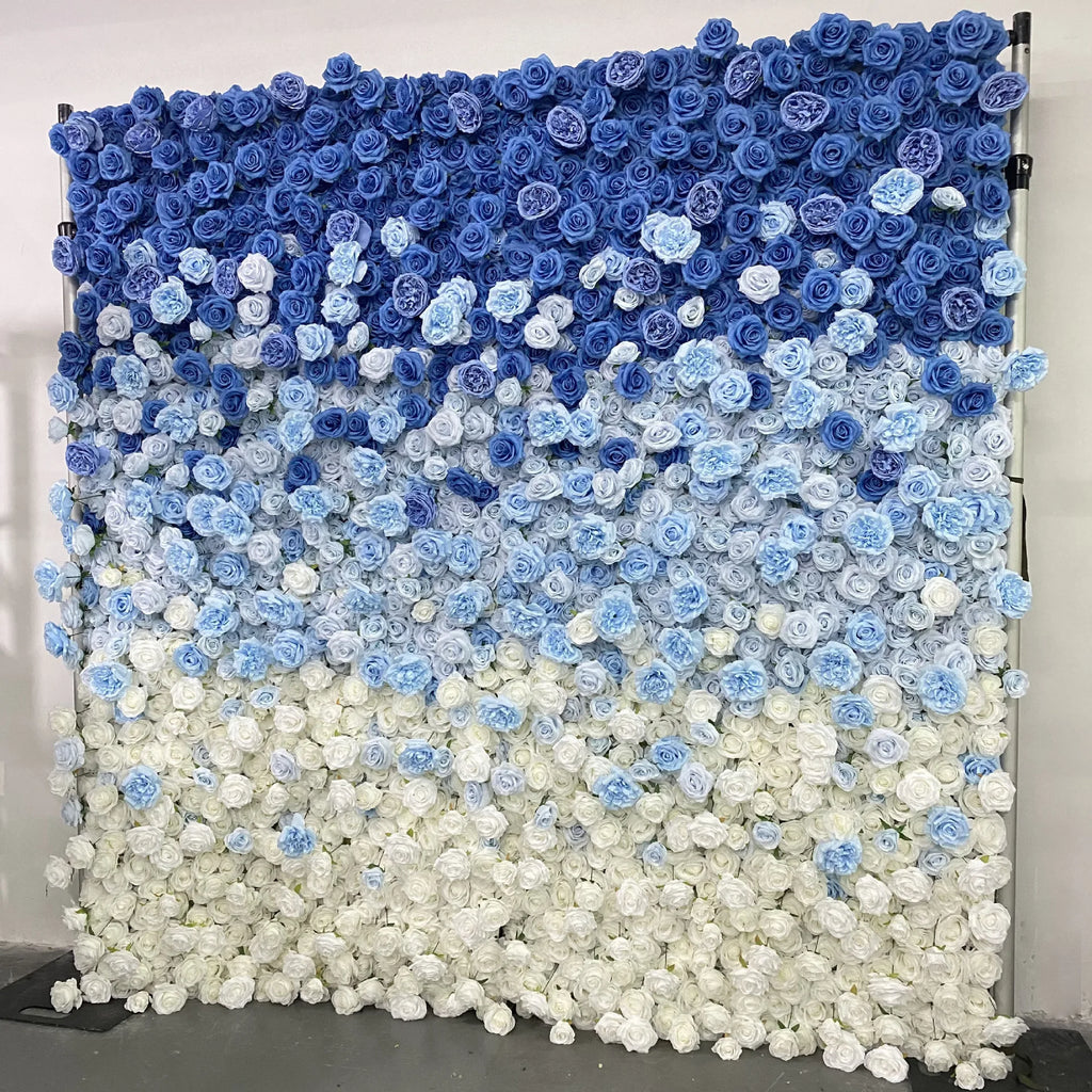Alwaysbloom 5D Silk Artificial Rose Wall Gradient Flowers with Moisturizing Feel Wedding Wall Decorations Roll Model Gm020