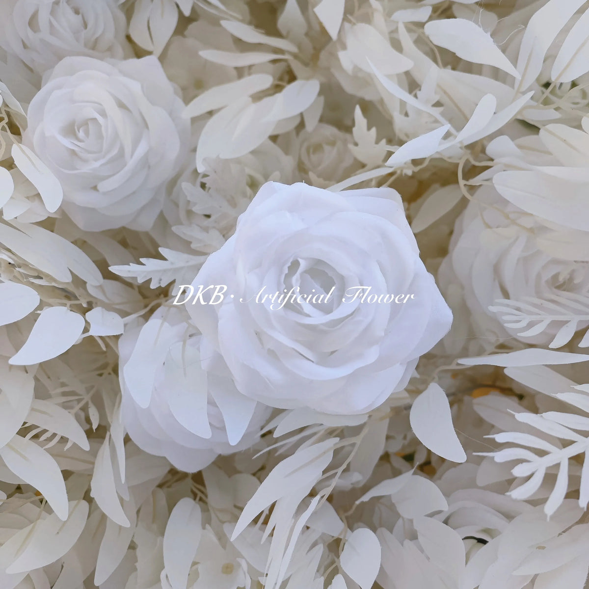 Wholesale Artificial Flower Wall 8ft X 8ft White Roll up Flower Wall Panel Silk Rose Wall Backdrop for Wedding Decoration