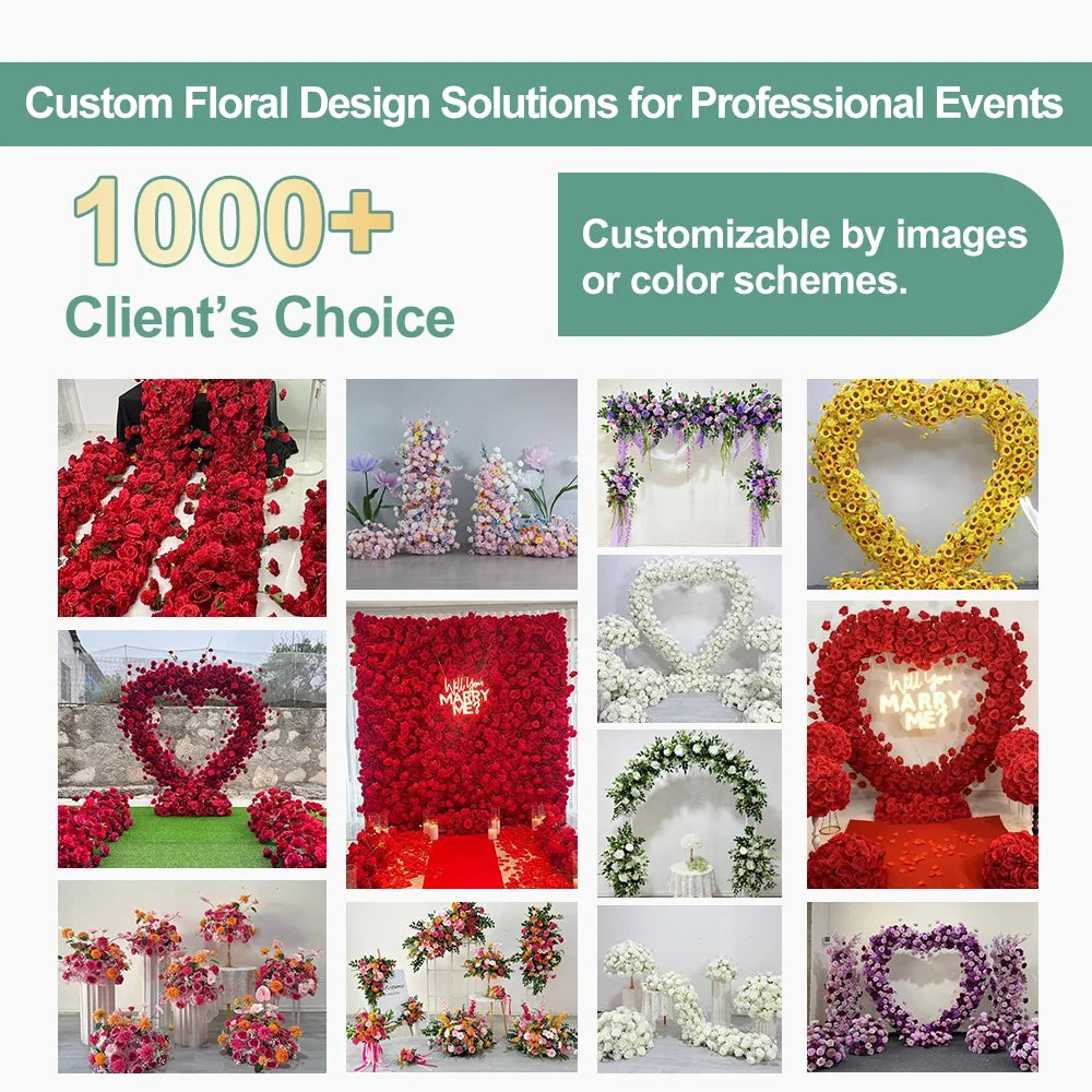 High-End Pink Fabric-Backed Artificial Flower Wall | Wedding Backdrop & Photography Background for Bridal Decoration