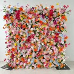 Customize Handmade Realistic 5D Roll Cloth Artificial Silk Rose Flower Wall Wedding Back School Eco-friendly Decor Panel - Medium / 3#