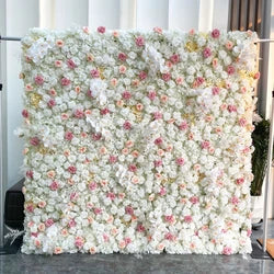 Floral Wall Panel White Flower Arch for Wedding Party Supplies 8ft X 8ft square Blue purple Artificial Flower Wall Backdrop - 3.3*3.3in / Green square meters-23